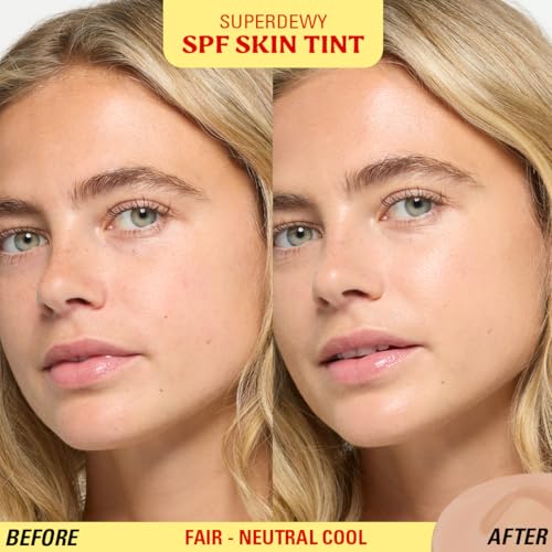 Image of Revolution Superdewy SPF 30 Skin Tint, Fair Neutral Cool | Tinted Mineral Face Foundation, Buildable Coverage for Facial Glow, 12% Zinc Oxide, Vegan & Cruelty-Free