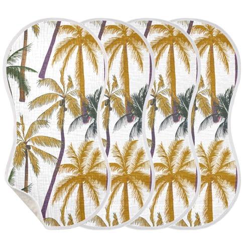 Palm Trees Minimalist White Burp Cloths for Babies Burp Rag Cotton Spit Up Rag for Newborns Babies Girls3