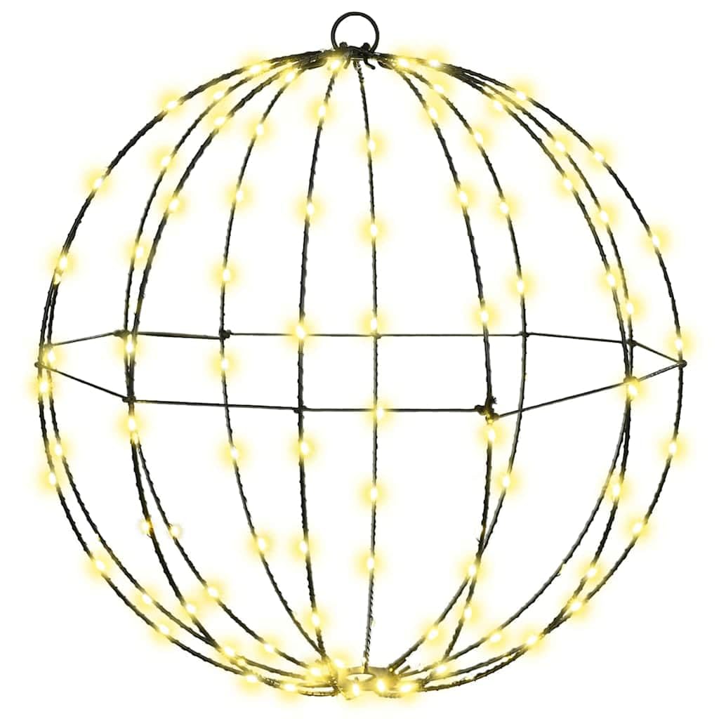 Sfere natalizie luminose a LED in metallo, bianco caldo, set da 2