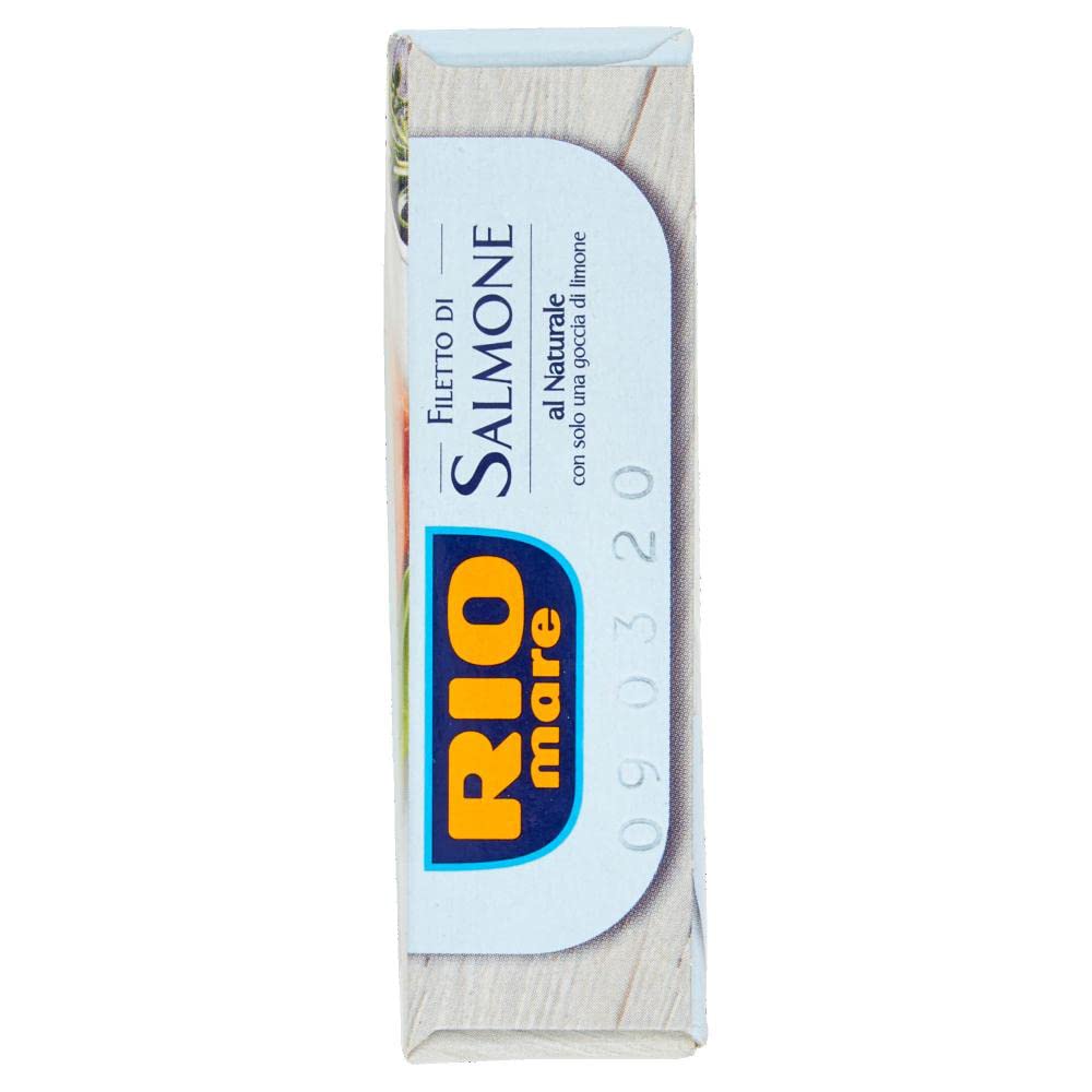 Rio Mare Filetto di Salmone Grigliato al Naturale con una goccia di limone Filete de salmón a la parrilla con una gota de limón 125 g rico en Omega 3
