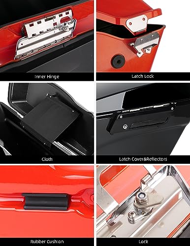 Kit de Herrajes para Alforjas Amazicha, Cubiertas de Pestillo, Reflectores Negros y Almohadilla de Goma, Compatible con Harley Touring 1993-2013 miniatura 7