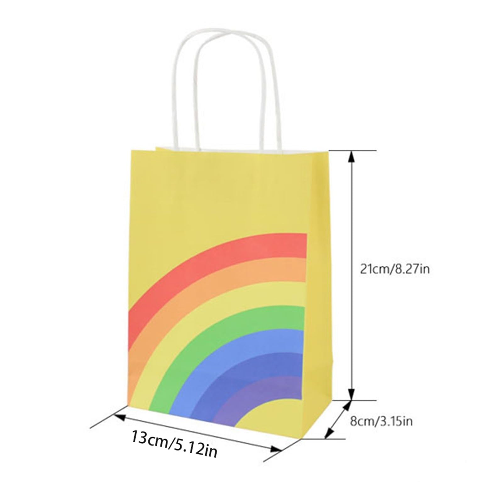 Bolsa de papel mano con temática arcoíris 20 piezas para Envolver Regalos