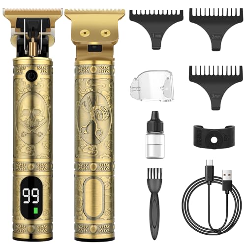 Maquina de Afeitar Hombre, Maquina de Cortar Pelo Profesional Cortapelos Hombre con Pantalla Digital LCD Recortadora de Barba Eléctrica Afeitadora Corporal Masculina Impermeable para Familias