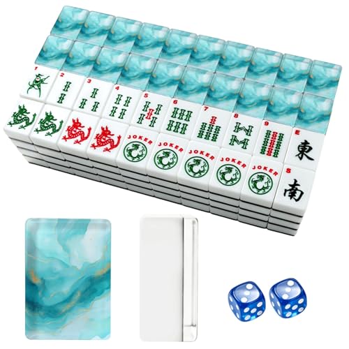 Juego de Mahjong americano con 166 fichas de acrílico miniatura 1