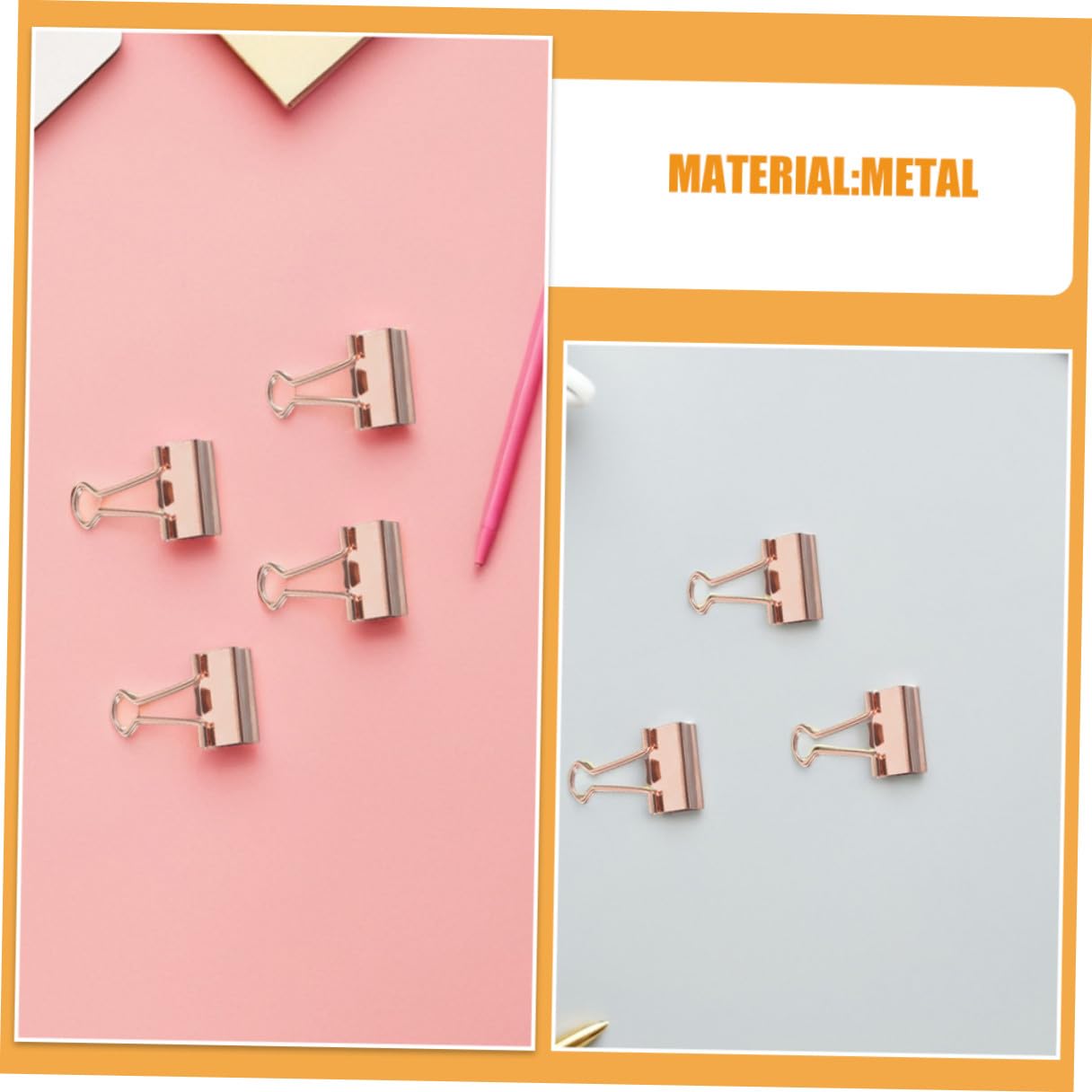 Alipis 100pezzi Fermagli Metallici Retrò in Oro Rosa Coda Di Rondine Per Album Ufficio e Scuola Fermagli Decorativi in Metallo Per Documenti e Carta Cancelleria