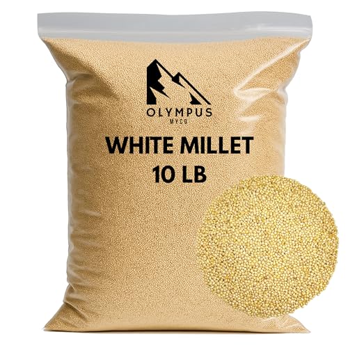 Olympus Myco White Proso Millet Seed, All-Natural Non-GMO Premium Wild Bird Food for Finches, Doves, Songbirds, Buntings & More (10 lb)