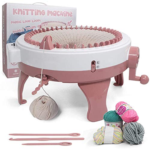 48/40/22 Needles Knitting Machine, Hand Crank Smart Knitting Loom Machine with Row Counter, Knitting Rotating Double Knit Machine Kit for Adults/Kids DIY Knit Scarf Hat Sock (40 Needles)