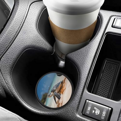 Portavasos para auto con diseño Tortuga marina 2.6" 2 piezas miniatura 6