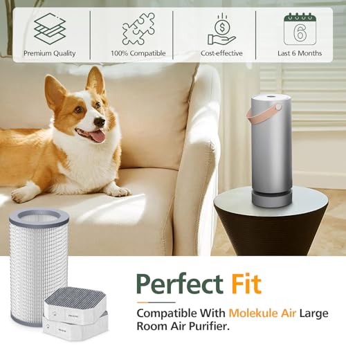 Image of 3 Pack Air Replacement Filter Set for Molekule Air Purifier, 1 Pack PECO-Filter and 2 Pack Pre-Filt er, High-efficiency Activated carbon 2-in-1 Air Clean Filtration System