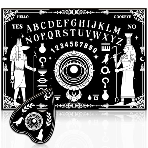 WEBEEDY Tablero de espíritu de madera de faraón egipcio con planchette, ojo de Dios, tablero de adivinación Anubis, tablero de parlante, tablero de péndulo sagrado, sí o no, regalo de péndulo para