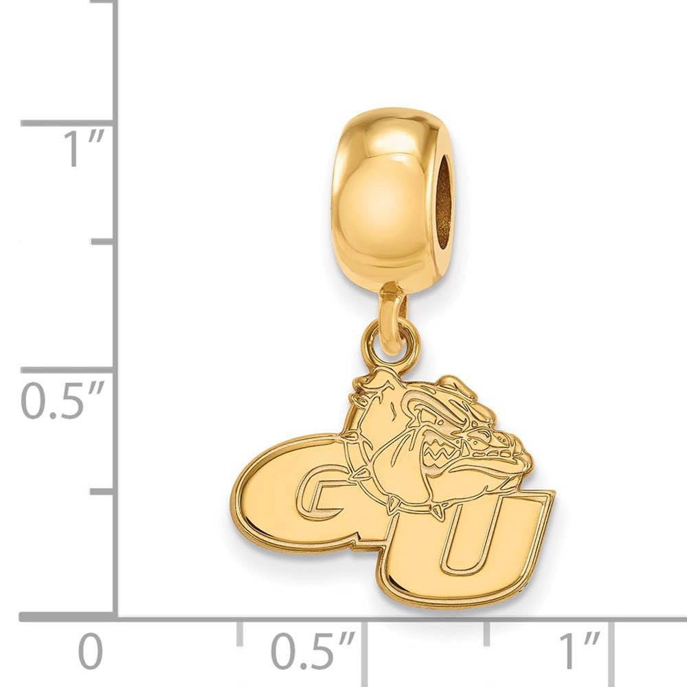 LogoArt 14k Yellow Gold Plated Sterling Silver Gonzaga University Small Dangle Bead Charm