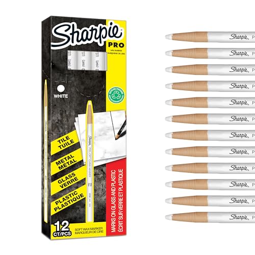 Marqueur Sharpie 305061 Peel-Off Chine blanc, paquet de 12