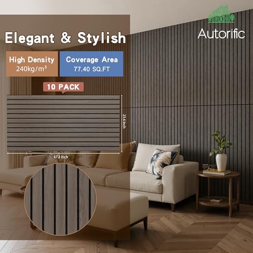 10 Pack Acoustic Panel, 47.2”x23.6” Acoustic Panels for Wall, Decorative Large Acoustic Panels with Wood Finish, for Office,Home Theater,Studio,Living Room, Walnut - Image 4