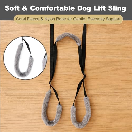 Image of NIIIYTYB Sling for Dogs Back Legs Rear Support Harness for Paralyzed or Handicapped Pets Assistance Lift Slings for Hind Leg Mobility Small Dog Handicap Supplies for Joint Injuries and Stability Black