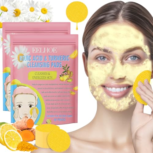 DAMIGHT 80Pcs Kojic Acid and Turmeric Pads, Turmeric Kojic Acid ...