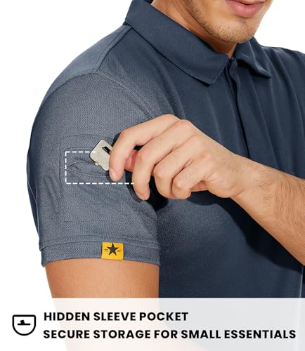 V VALANCH Polo Shirts for Men 2 Pack Tactical Performance Polo Short Sleeve Collared Work Shirt3