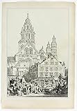 CuLtP Pinturas Famosas Cuadro Sobre Lienzo Lienzo de Arte Póster Catedral de Mayence de Samuel Prout para Decoraciones del Hogar 60x90cm