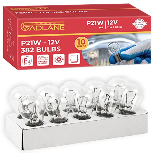 GADLANE 382 P21W BA15S Glühlampe 12v 21w Auto Van Bremsheckanzeige Rücknebel - 10er Pack