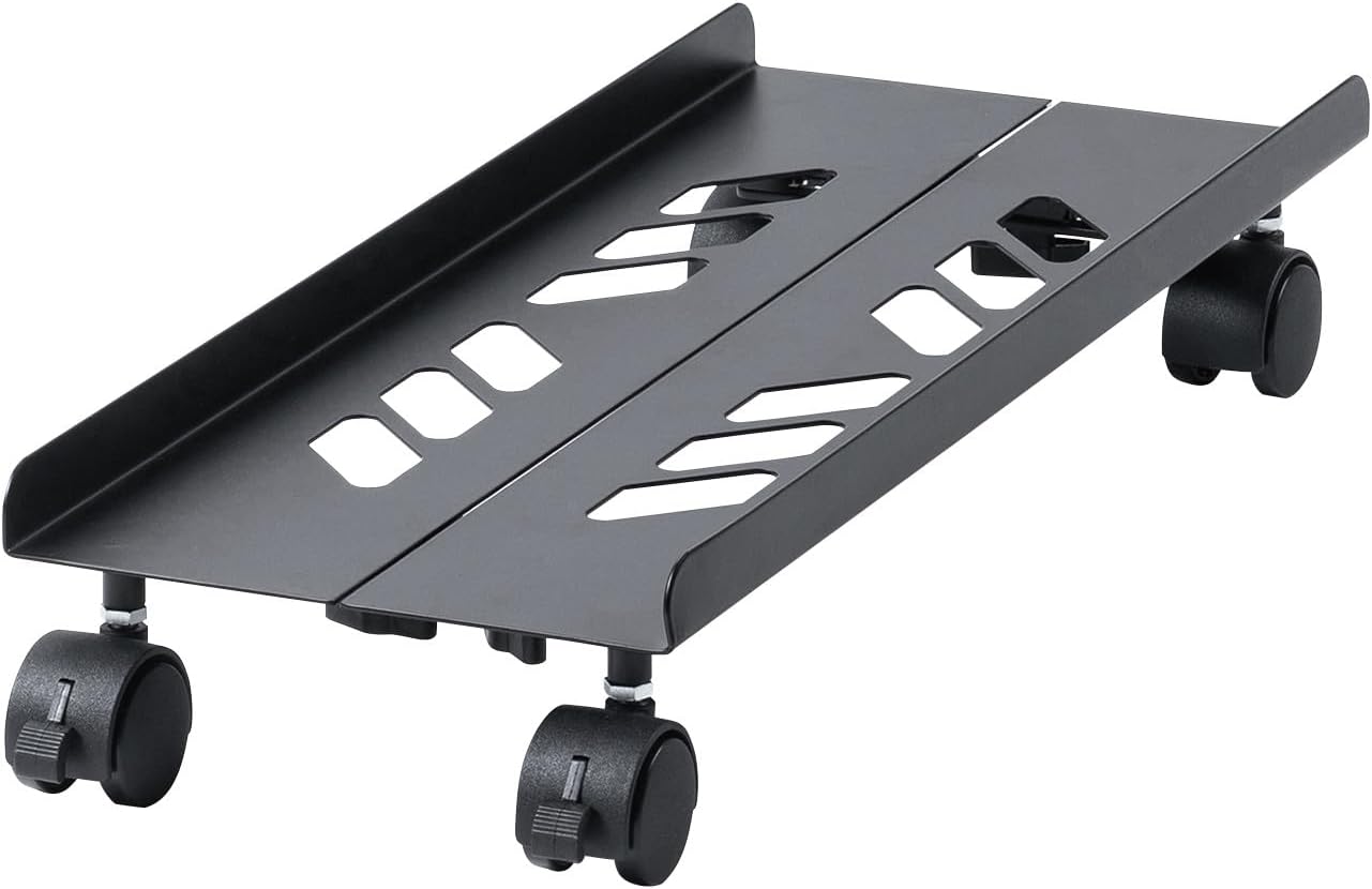 サンワサプライ CPUスタンド 幅200～260mm調整 スチール製 耐荷重50kg キャスター付き ブラック CP-053