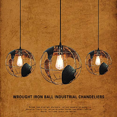 Neskx Globe World Map Pendant Light Industrial Retro Metal Lamp Shade Loft Bar Ceiling Hanging Lamp thumb #4