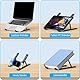 Diffaxy Höhenverstellbarer Laptop Ständer, Faltbarer Notebook Ständer für den Schreibtisch, ABS + Silikon Laptopständer Belüftet Kühlung Laptopständer für 10-15,6 Zoll große Laptops, Tablets (Schwarz)