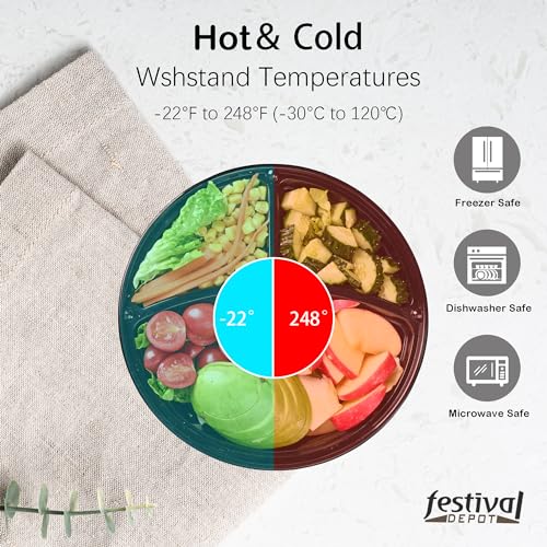 Sports Festival 12 Pack Meal Prep Containers, 33 Oz Round Bento Box thumb #2