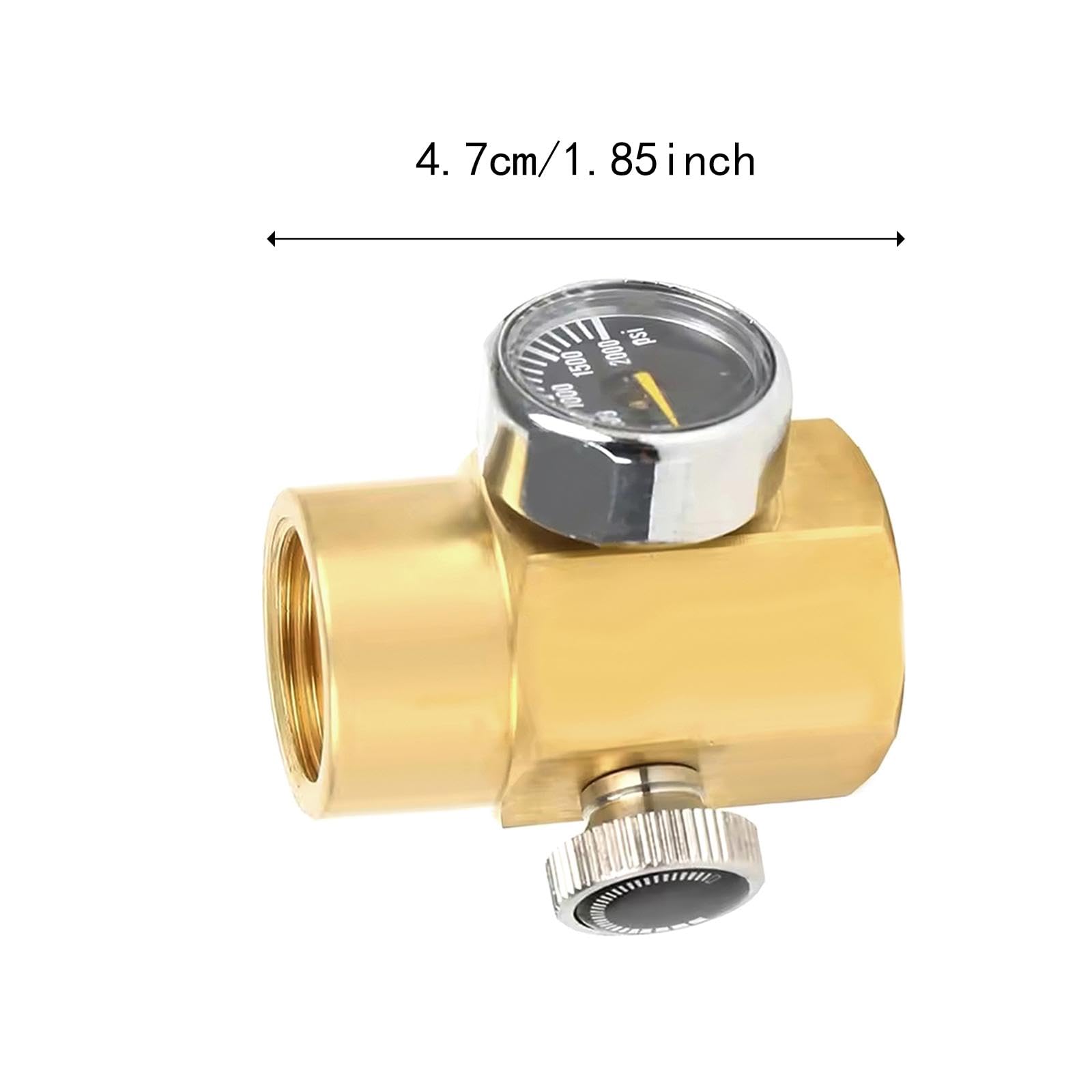 Adattatore Bottiglia Connettore Cilindro CO2 Ricarica Accessorio Valvola Ottone Compatto con Manometro per Ricambio Bombola Uso Domestico, Tr21 4 a W21 8 14