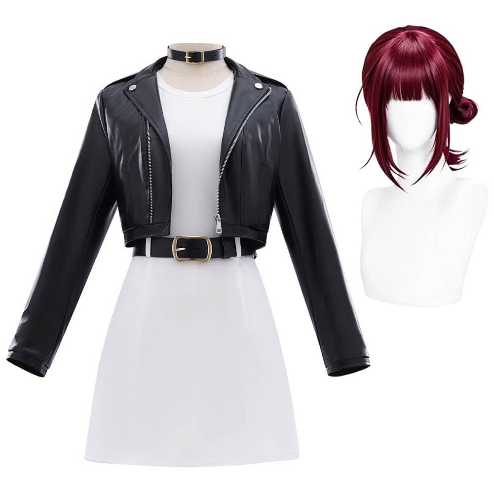 Tayama-san - Disfraz de anime para cosplay con peluca para fiesta de Halloween | Disfraz de anime Yamada-san para cosplay, conjunto de chaqueta, vestido, cuello, cinturones, medias, juego de rol