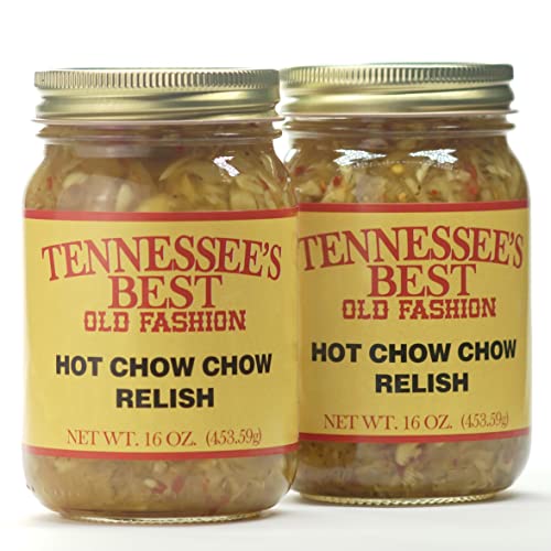 Tennessee's Best Southern Hot Chow Chow Relishes (2 Pack) | Handcrafted and Small Batch Made | Spicy and Tangy |A Perfect Match For Your HotDog, Sandwich, or Bean Soup