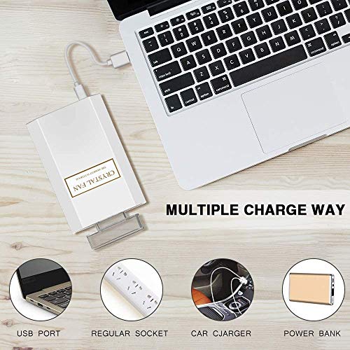 Mini ventilateur de poche portable rechargeable USB à 3 vitesses avec diffuseur de parfum