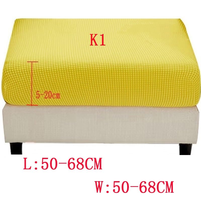 Stool Covers Square Rectangular Footstool Cover Stretch Ottoman Cover - Image 6