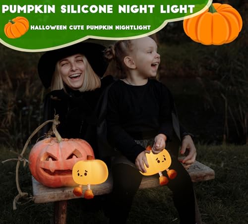 Dreaming My Dream K-1165 Cute Pumpkin Night Light Silicone Led Lamp Rechargeable Bedside Touch Lamp,Nursery Pumpkin Nightlight For Kids,Halloween Decor Toy,Breastfeeding thumb #3