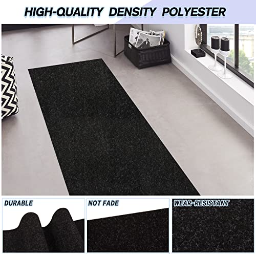 Custom Size Backed Non-Slip Area Rugs Runner, Easy Clean, Waterproof Runner Rugs For Hallway Entryway, Kitchen, Laundry, 2Ft X 6Ft, Black #TOP1