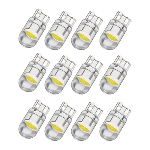 12 PCS T10 501 LED Car Bulb, Dome Map Door Side Light Trunk Covered Side Light W5W 12V COB LED Bulb