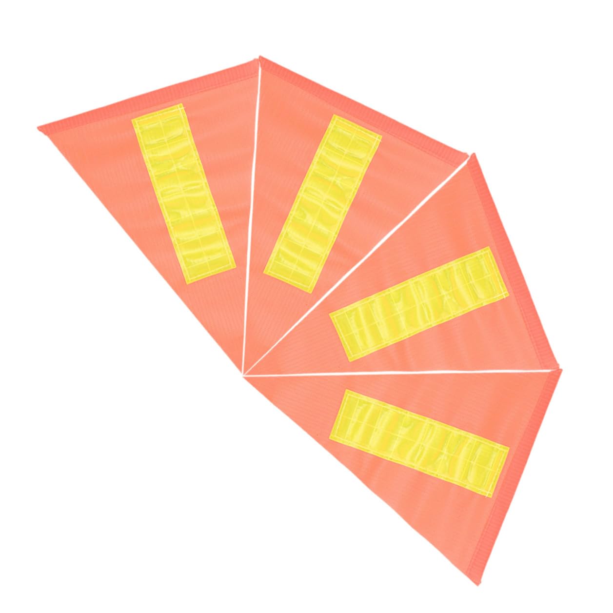 4 Stück Reflektierende Sicherheitsfahnen aus PVC 21X30X30cm Dreieck Flaggen für Kinderfahrräder und Rollstühle Gelb Verbesserte Sichtbarkeit bei Nacht Einfache Montage