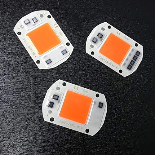 Fafeicy Chip de Bombilla LED para Lámpara de 2 Uds, PCB de Alta Potencia con Flujo Luminoso de 80-90LM/W para Luces de Cultivo DIY de Espectro Completo AC220V