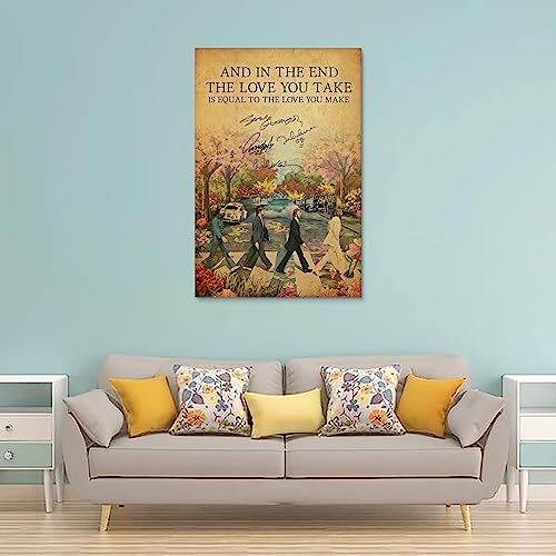 ICHU Poster décoratif sur toile avec inscription « The Beatles Love You Take » (60 x 90 cm) - Les Beatles, Paul McCartney, John Lennon, RIngo Starr, George Harrison ICHU Poster décoratif sur toile avec inscription « The Beatles Love You Take » (60 x 90 cm) – Image 3