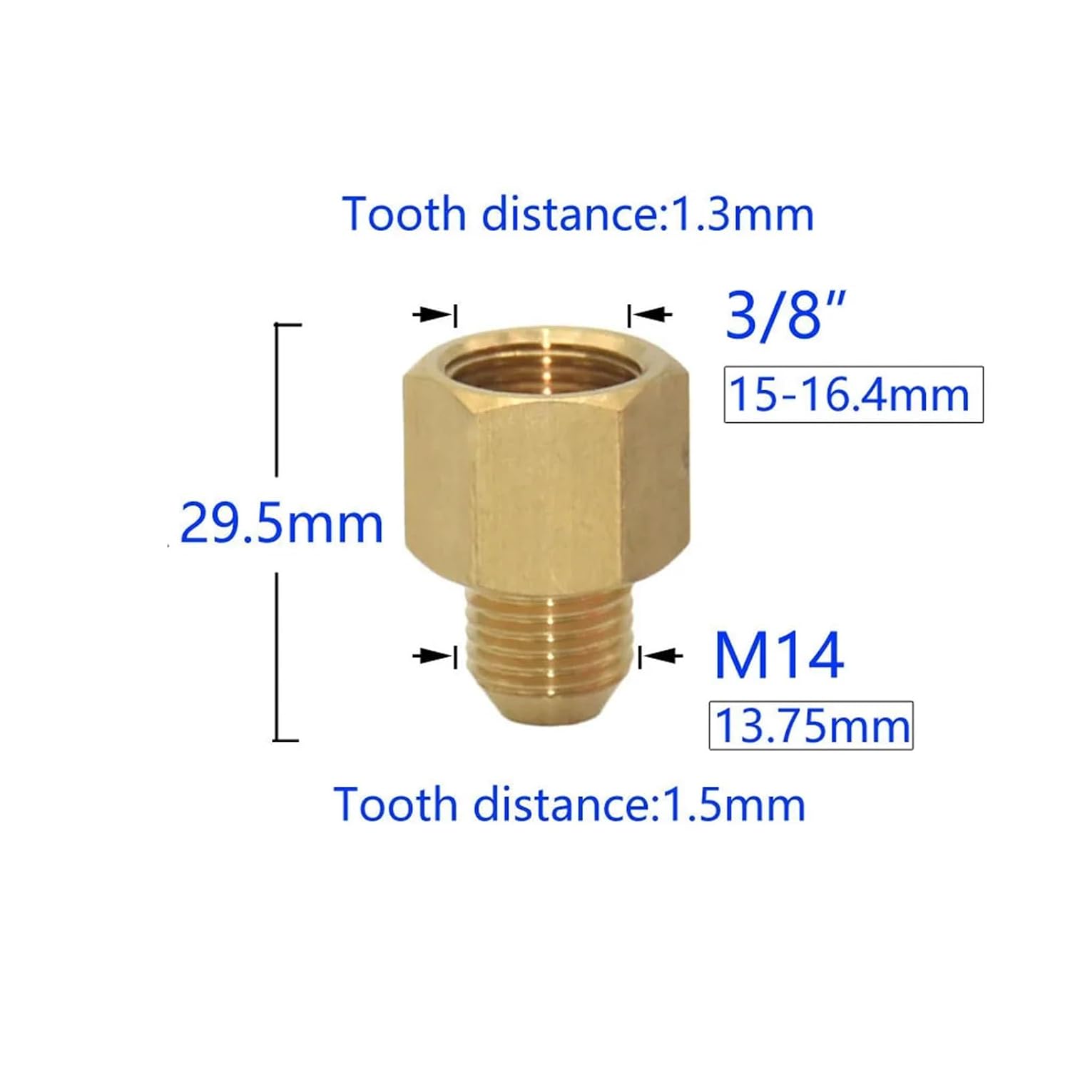 Brass M22 M14 M18 to 3/8" 1/2" 3/4" Thread Connector Transition Coupler Cleaning Copper Machine Repair Fitting(G)