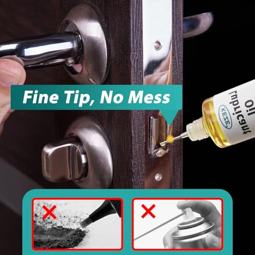 KEZE Türscharnier-Schmiermittel, Türquietschen-Reparatur-Schmiermittel für Schlossscharniere, Drehpunkt, Werkzeugmaschine, Uhr, Schlüsselloch mit Nadelöler,30 ml pro Stück, 1er-Pack