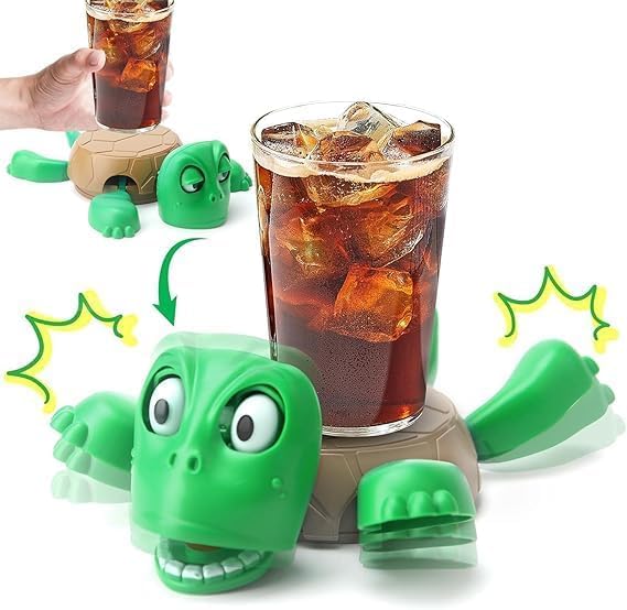 Image of Turtle Cup Holder Coaster, 3D Funny Expression Turtle Coasters, Turtle Cup Holder, Coaster for Tea, Coffee and Wine Glasses, Home Decor and Kitchen Accessories (Green) (1)