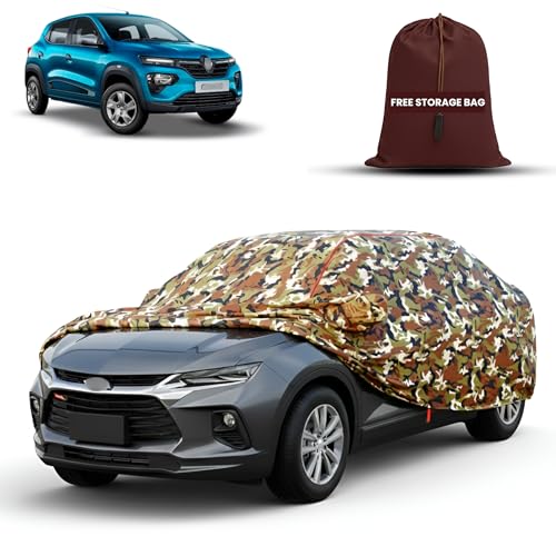 Image of MORNYRAY Car Cover for Renault Kwid | Fully Waterproof Car Body Cover | with Mirror & Antenna Pocket | Dustproof, Windproof & Anti-Scratch Lining, Camouflage