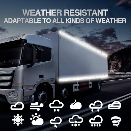 Image of Reflective Tape 2 inch x40ft Fluorescent White, DOT-C2 Waterproof Reflective Stickers & Reflector Tape with Strong Adhesive for Trucks, Trailers, Motorcycles, Bikes, Outdoor Safety