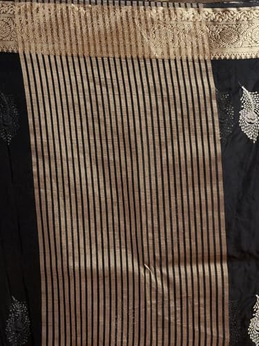 Image of Satrani Women's Organza Sequins Embroidery Jacquard Saree with Unstitched Blouse Piece