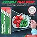 Ronaldos Food Safety Film, 12 inches x 2000ft Plastic Wrap, Commercial Grade, Used For Food Service Industry, Great For Sealing And Storage, Easy To Use Slide Cutter For Clean Cut Use (1 Box)