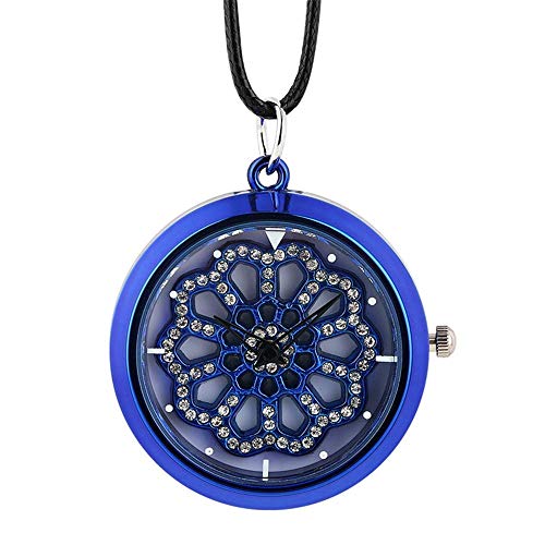 Taschenuhr, Crystal Diamond Damen Halskette Uhr Leder Seil Quarz Hängende Uhr Top Plattenspieler Uhr Uhr für Mädchen, Taschenuhr personalisiert