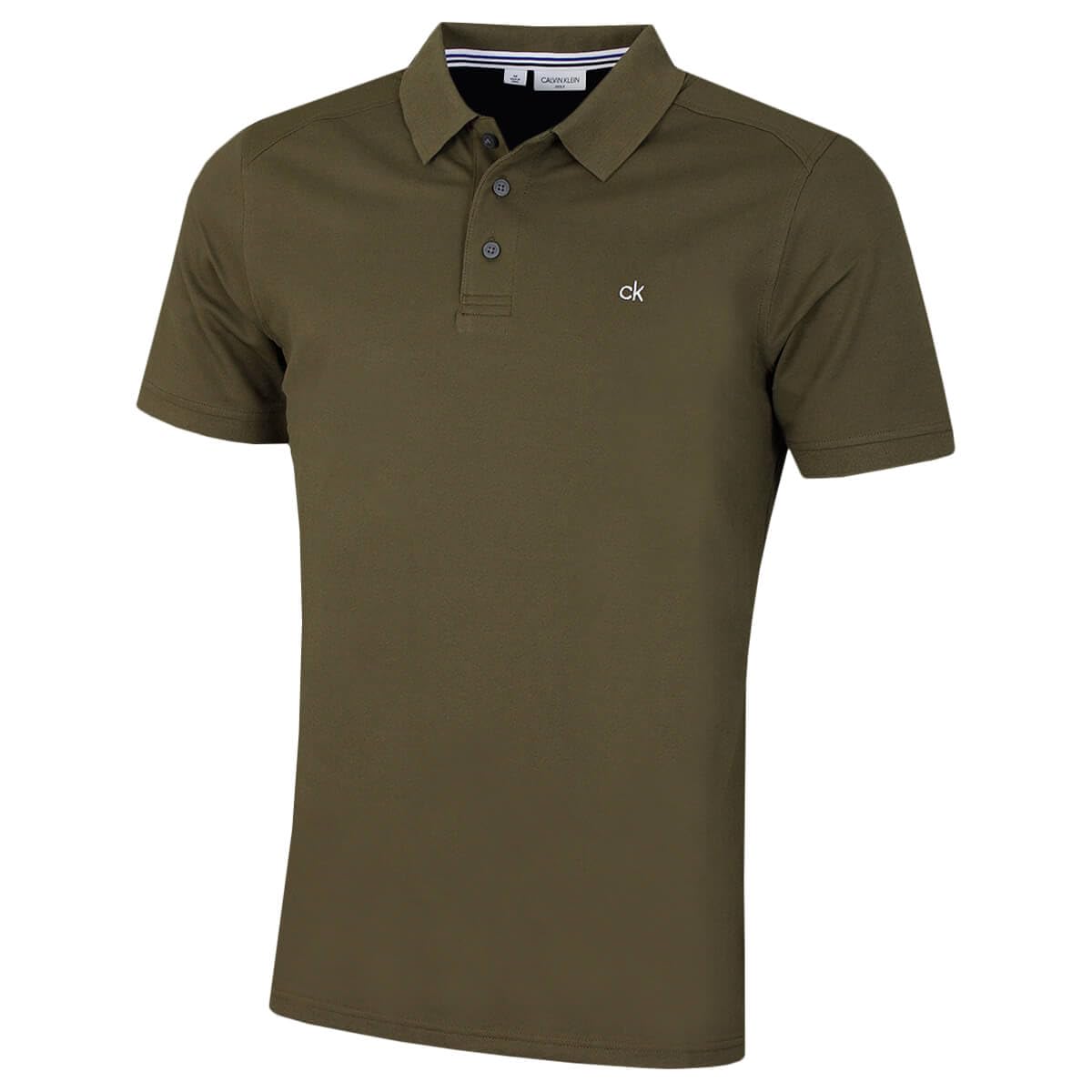 Calvin Klein Mens Campus 3 Button Polo Shirt - Olive Green - XXXXXL