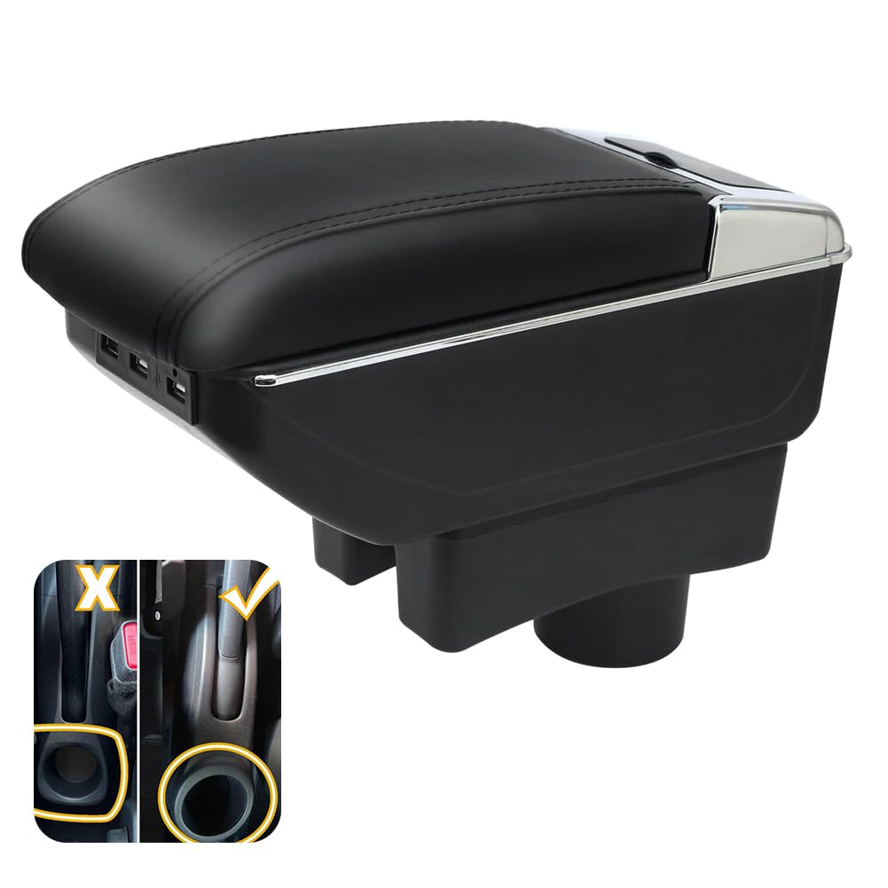Accoudoirs Voiture Compatible Avec Toyota Pour Aygo BJ 2005-2011 2012 2013 Accoudoir Double Couche Console Centrale Boîte De Rangement Porte-gobelet Intérieur Cendrier Pièces De Rénovation (Color