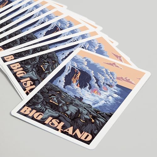 Lantern Press Hawaii Big Island Lava Flow 52 Cartas Póker miniatura 5