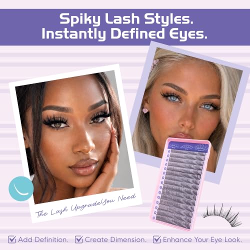 Image of Lash Spikes, 12-22mm 480pcs Spiky Lash Clusters | DIY Manga Lash Extensions at Home, Anime Lashes for Wispy, Wet Look & Volume Lash Styles