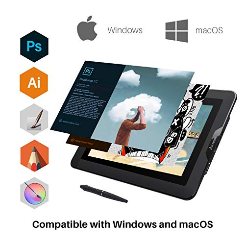Artisul D13S 13.3 Inch Graphics Drawing Monitor Pen Display with 8192 Levels Battery-Free Stylus 1920x1080 FHD Graphics Drawing Tablet with Screen Lightweight for On The Go or Home Office